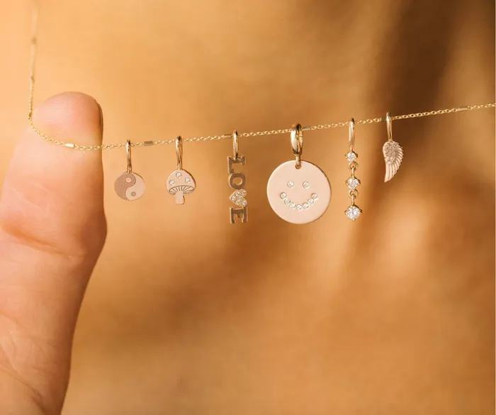 14K SINGLE MIDI BITTY DIAMOND MUSHROOM CHARM Zo Chicco Charm Necklaces 14K SINGLE MIDI BITTY DIAMOND MUSHROOM CHARM Zo Chicco Charm Necklaces