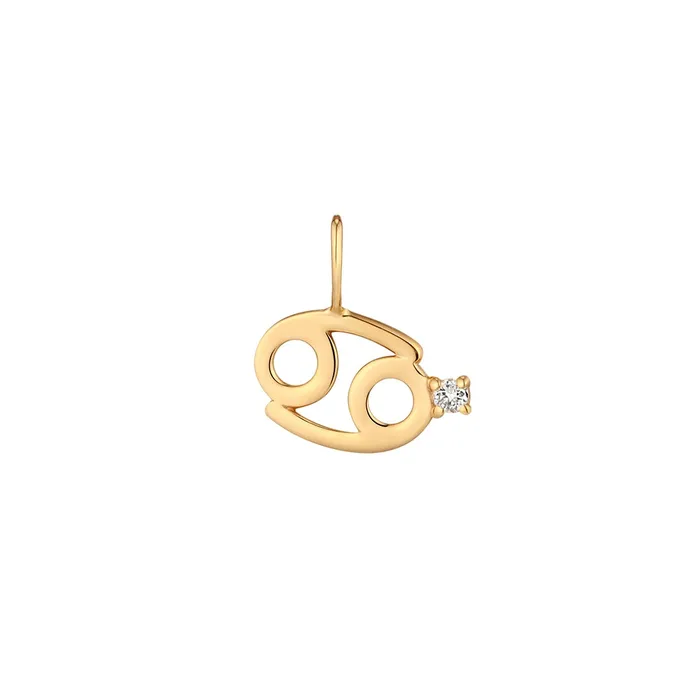 AURELIE GI Charm Necklaces CANCER Zodiac Charm With Diamond