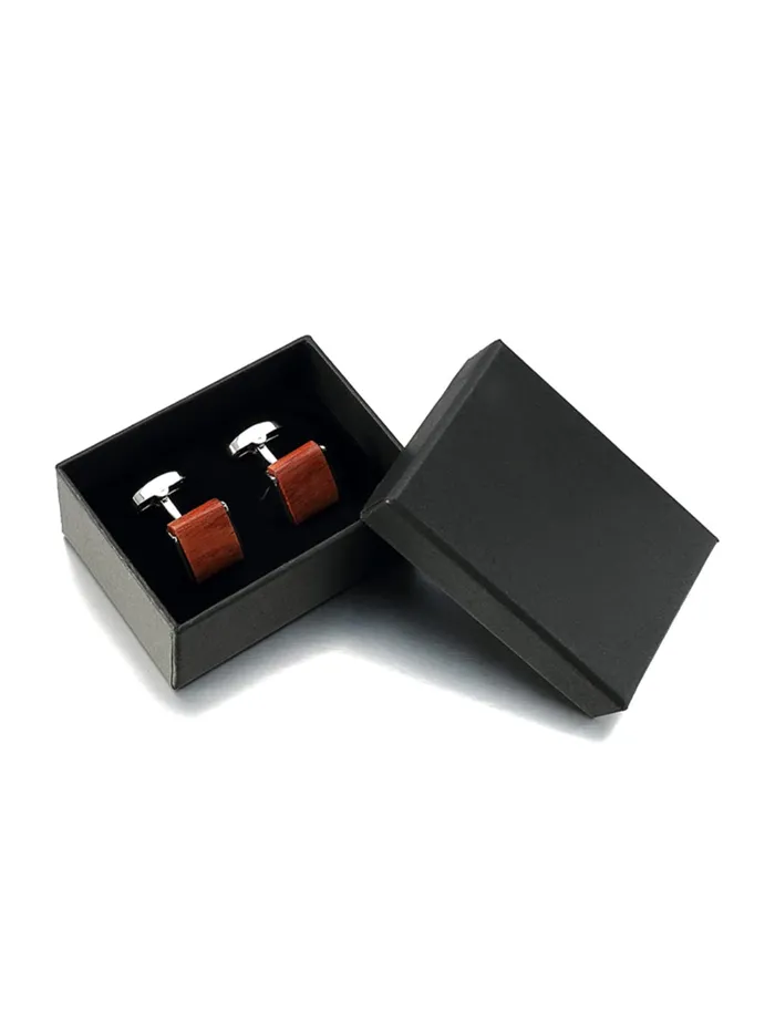 Bracelets Yellow Chimes Yellow Chimes Cufflinks for Men Cuff links Stainles Steel Wooden Brown Silver Cufflinks for Men and Boys