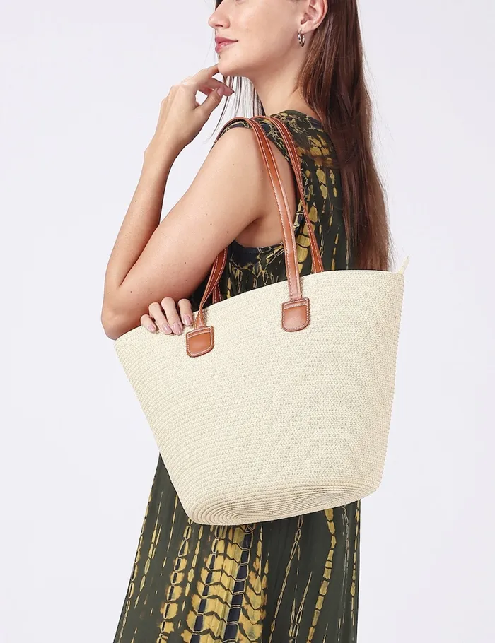 Candlewick Gift Shop Straw Tote Bag Earrings