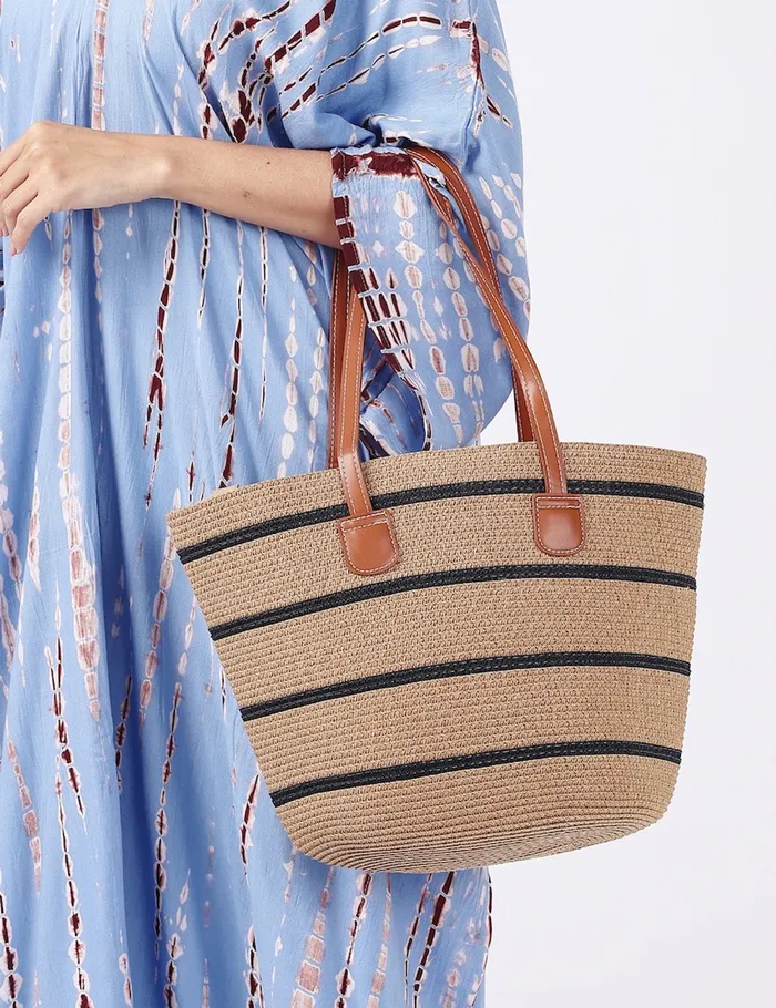 Candlewick Gift Shop Straw Tote Bag Earrings