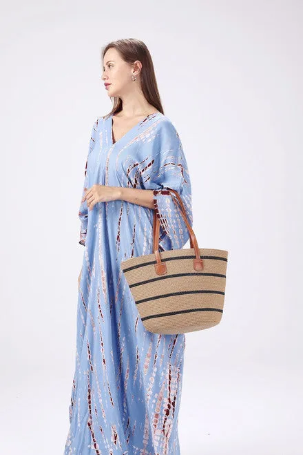 Candlewick Gift Shop Straw Tote Bag Earrings