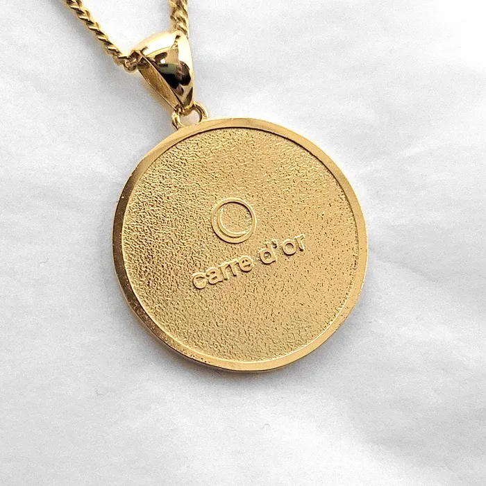 carre dor Necklaces 14k 18k gold mens circle korean phoenix pendant necklace 2