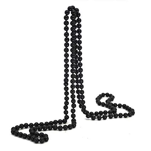 Earrings Yellow Chimes Yellow Chimes Latest Fashion Pearl Multilayer Long Necklace for Women Girls Black