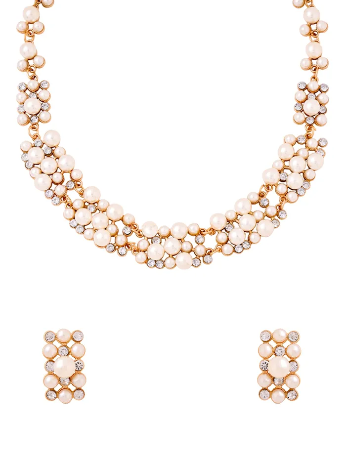 Earrings Yellow Chimes Yellow Chimes Womens Pearl Necklace Set with Earrings Rose Gold Choker Copper Jewellery Set Rose Gold White YCFJNS216PRLRG Earrings Yellow Chimes Yellow Chimes Womens Pearl Necklace Set with Earrings Rose Gold Choker Copper Jewellery Set Rose Gold White YCFJNS216PRLRG