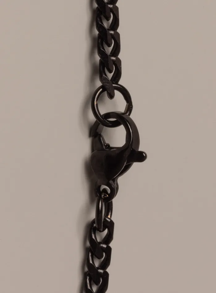 Necklaces WE ARE ALL SMITH Mens Jewelry Clothing 35mm black stainless steel cuban chain