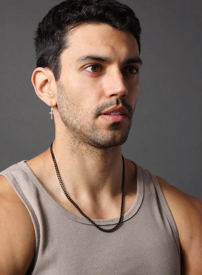 Necklaces WE ARE ALL SMITH Mens Jewelry Clothing 35mm black stainless steel cuban chain