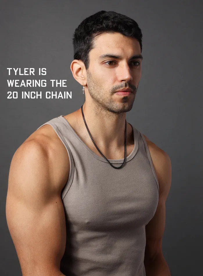 Necklaces WE ARE ALL SMITH Mens Jewelry Clothing 35mm black stainless steel cuban chain