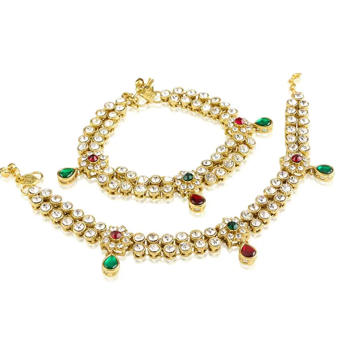 Necklaces Yellow Chimes Traditional Floral Crystal Gold Plated Payal Anklets for Women and Girls Yellow Chimes Necklaces Yellow Chimes Traditional Floral Crystal Gold Plated Payal Anklets for Women and Girls Yellow Chimes