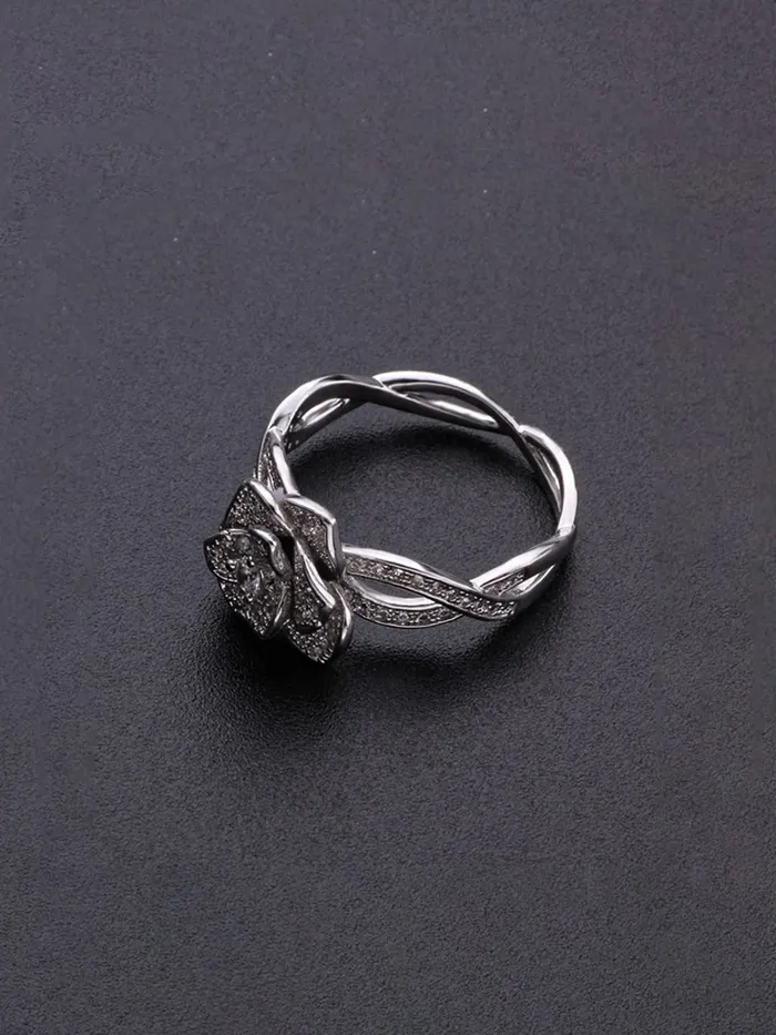 Necklaces Yellow Chimes Yellow Chimes Ring for women Elegant Austrian Crystal Platinum Plated Ring for Women and Girls Style8
