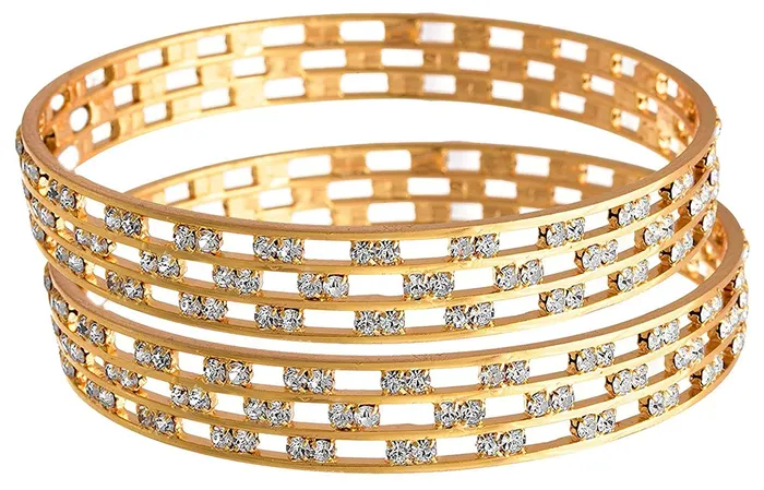 Rings Yellow Chimes Pair of 2 Pcs Exclusive Bestselling Floral American AAA Crystal Traditional Bangles for Women Yellow Chimes Rings Yellow Chimes Pair of 2 Pcs Exclusive Bestselling Floral American AAA Crystal Traditional Bangles for Women Yellow Chimes