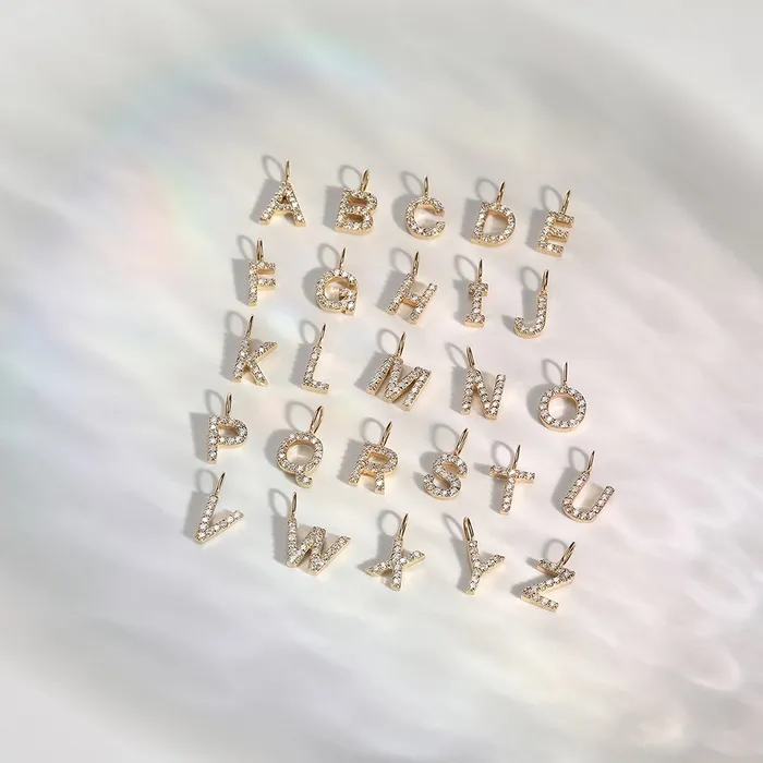 W Diamond Initial Charm AURELIE GI Charm Necklaces
