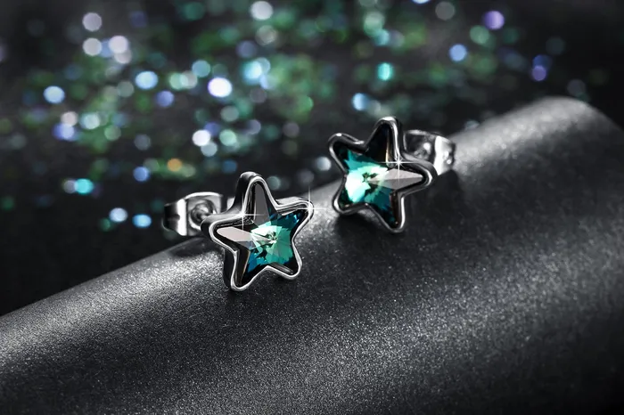 Yellow Chimes A5 High Grade Crystal Designer Blue Star Crystal Earrings for Women and Girls Yellow Chimes Bracelets