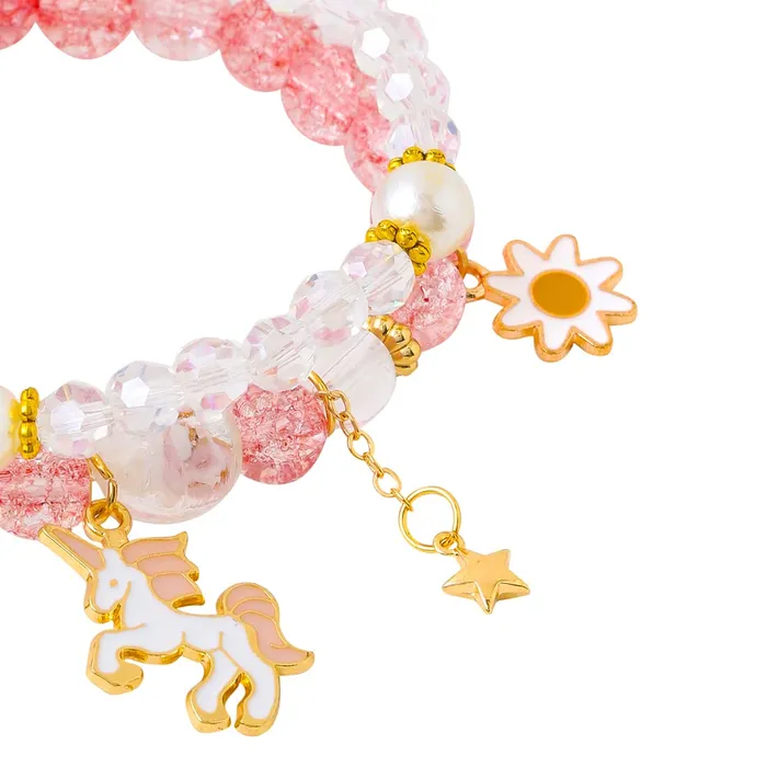 Yellow Chimes Earrings Melbees by Yellow Chimes Bracelet for Kids and Girls Charm Bracelets Kids and Girls Multi layered Unicorn Charm Bracelet Birthday Gift For Kids and Girls