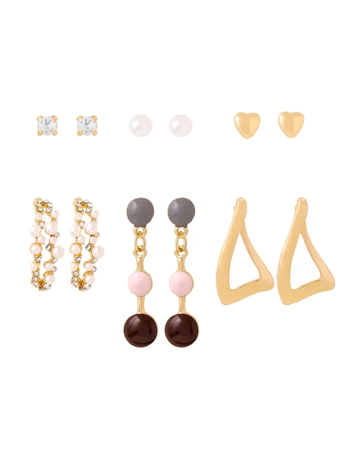 Yellow Chimes Earrings Yellow Chimes Earrings for Women and Girls Fashion Gold Pearls Studded Hoops Gold Plated Earring Set Western Earrings Combo Chic Reverie Birthday Anniversary Gift for Girls Women Design 6 Yellow Chimes Earrings Yellow Chimes Earrings for Women and Girls Fashion Gold Pearls Studded Hoops Gold Plated Earring Set Western Earrings Combo Chic Reverie Birthday Anniversary Gift for Girls Women Design 6