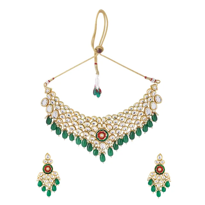 Yellow Chimes Earrings Yellow Chimes Jewellery Set for Women and Girls Kundans Necklace Set Gold Plated Kundan Choker Green Beads Drop Necklace Set Birthday Gift for girls and women Anniversary Gift for Wife Yellow Chimes Earrings Yellow Chimes Jewellery Set for Women and Girls Kundans Necklace Set Gold Plated Kundan Choker Green Beads Drop Necklace Set Birthday Gift for girls and women Anniversary Gift for Wife
