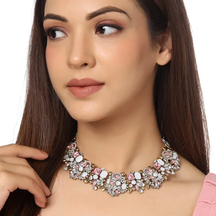 Yellow Chimes Necklace For Women Elegant Colorful Crystal Choker Necklace For Women and Girls Yellow Chimes Rings