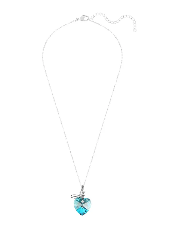 Yellow Chimes Pendant for Women and Girls Blue Crystal Pendant for Women Valentine Special Love Heart Pendent Chain for Girls Birthday Gifts For Women Valentine Gift for Girls Yellow Chimes Necklaces
