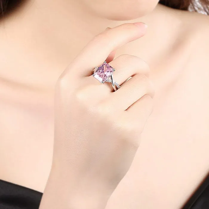 Yellow Chimes Rings Yellow Chimes Rings for Women Valentines Gift Set of Crystals from Swarovski Pink Colored Silver toned Ring in Red Velvet Rose Ring Box for Women and Girls Size US 8