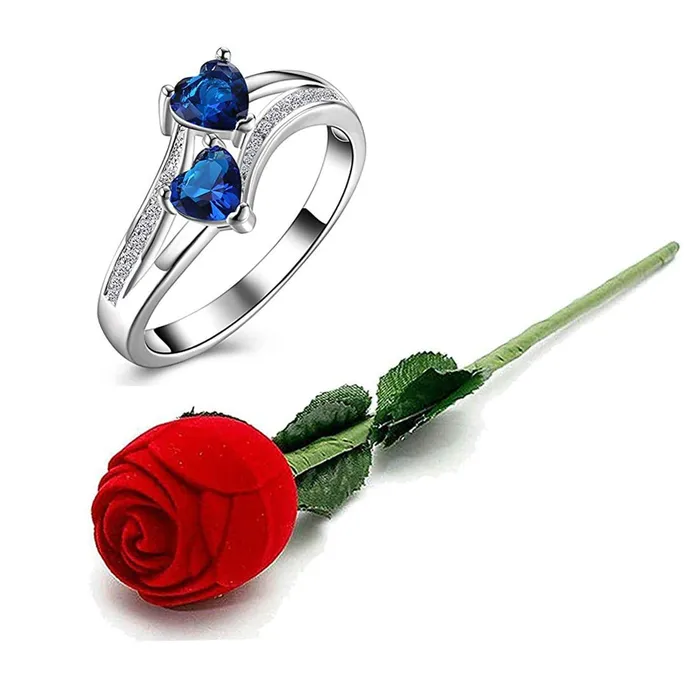 Yellow Chimes Rings Yellow Chimes Rings for Women Valentines Gift Set of Dual Heart Blue and White Stoned Silver Plated Crystal Ring in Red Velvet Rose Ring Box for Women and Girls Yellow Chimes Rings Yellow Chimes Rings for Women Valentines Gift Set of Dual Heart Blue and White Stoned Silver Plated Crystal Ring in Red Velvet Rose Ring Box for Women and Girls