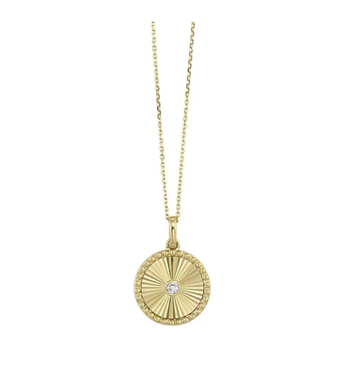 10k Gold Diamond Pendant 005 ct PD107931YC GemsOne Necklaces