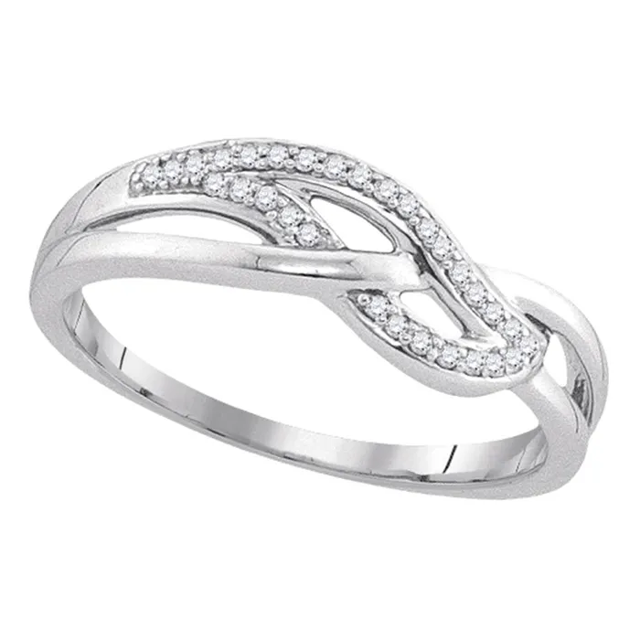 10kt White Gold Womens Round Diamond Woven Strand Band Ring 110 Cttw mayamila Rings 10kt White Gold Womens Round Diamond Woven Strand Band Ring 110 Cttw mayamila Rings