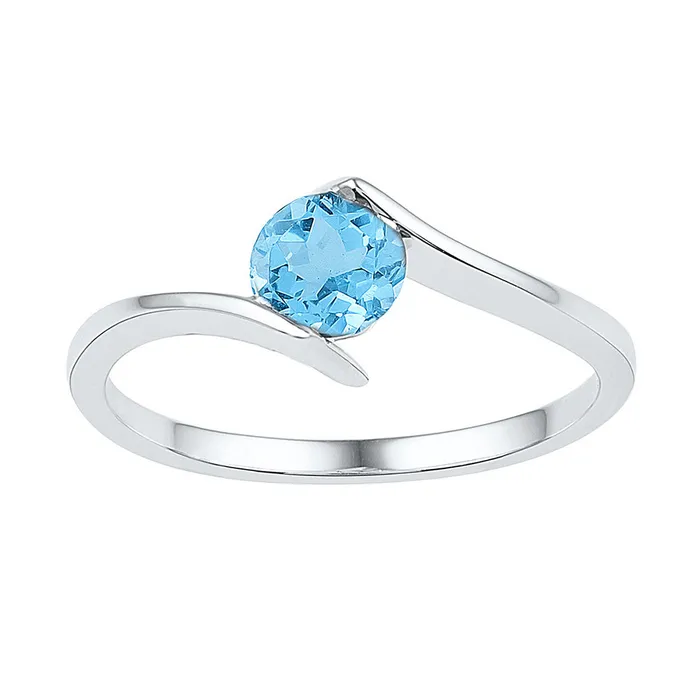 10kt White Gold Womens Round LabCreated Blue Topaz Solitaire Ring 78 Cttw mayamila Rings 10kt White Gold Womens Round LabCreated Blue Topaz Solitaire Ring 78 Cttw mayamila Rings