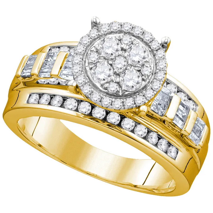 10kt Yellow Gold Womens Round Diamond Cluster Bridal Wedding Engagement Ring 12 Cttw mayamila Rings 10kt Yellow Gold Womens Round Diamond Cluster Bridal Wedding Engagement Ring 12 Cttw mayamila Rings