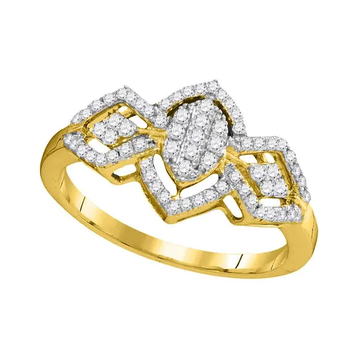 10kt Yellow Gold Womens Round Diamond Oval Cluster Ring 13 Cttw mayamila Rings 10kt Yellow Gold Womens Round Diamond Oval Cluster Ring 13 Cttw mayamila Rings