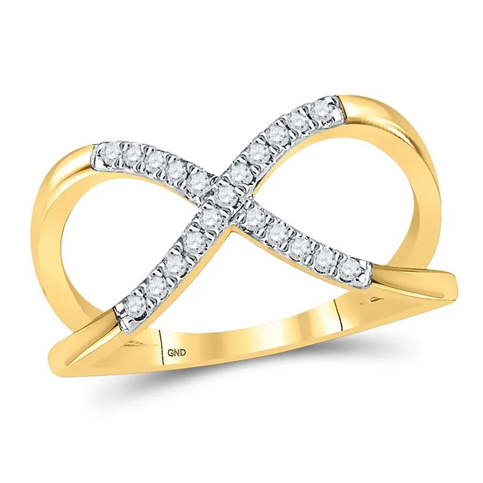 10kt Yellow Gold Womens Round Diamond Splitshank Infinity Ring 16 Cttw mayamila Rings 10kt Yellow Gold Womens Round Diamond Splitshank Infinity Ring 16 Cttw mayamila Rings