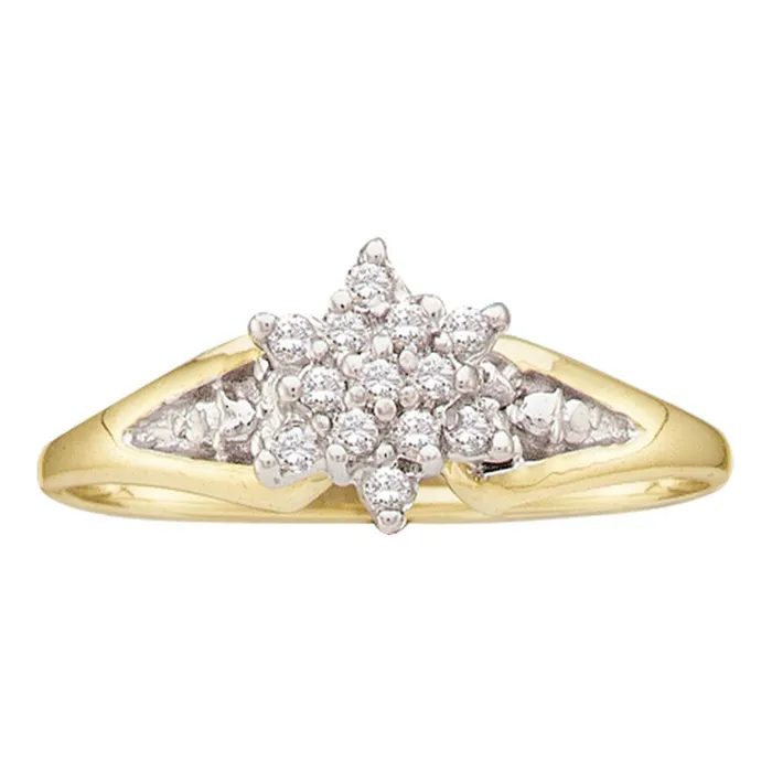 10kt Yellow Gold Womens Round Diamond Star Cluster Ring 110 Cttw mayamila Rings 10kt Yellow Gold Womens Round Diamond Star Cluster Ring 110 Cttw mayamila Rings