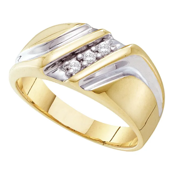 10kt Yellow Twotone Gold Mens Round Diamond Wedding Anniversary Band Ring 110 Cttw mayamila Rings 10kt Yellow Twotone Gold Mens Round Diamond Wedding Anniversary Band Ring 110 Cttw mayamila Rings