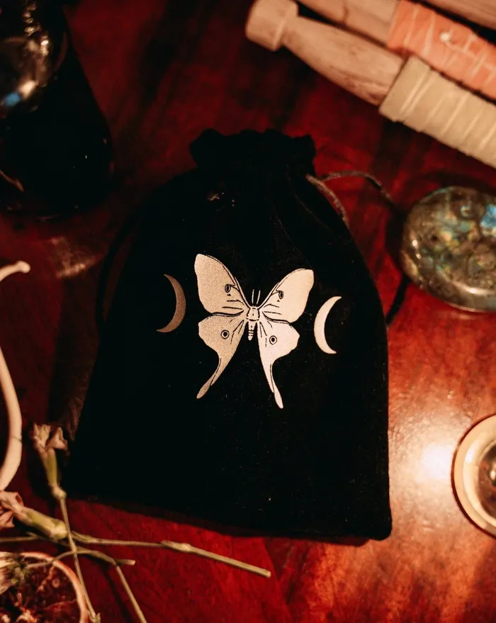 13th Press Earrings Luna Moth Tarot Pouch