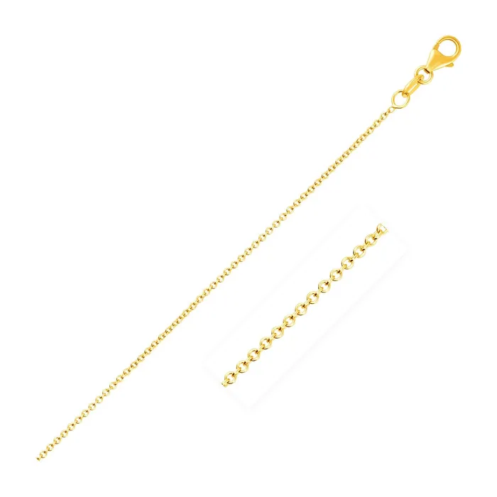 14k Yellow Gold Round Cable Link Chain 11mm MayaMila Necklaces