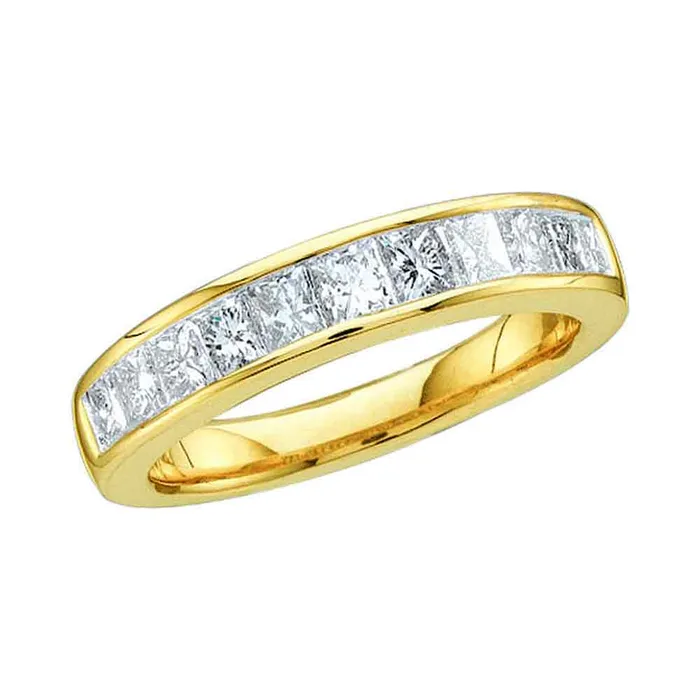 14kt Yellow Gold Womens Princess Channelset Diamond Single Row Wedding Band 12 Cttw Size 6 mayamila Rings 14kt Yellow Gold Womens Princess Channelset Diamond Single Row Wedding Band 12 Cttw Size 6 mayamila Rings