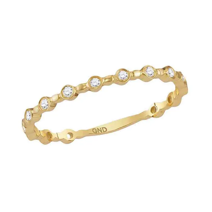 14kt Yellow Gold Womens Round Diamond Slender Stackable Band Ring 110 Cttw mayamila Rings 14kt Yellow Gold Womens Round Diamond Slender Stackable Band Ring 110 Cttw mayamila Rings