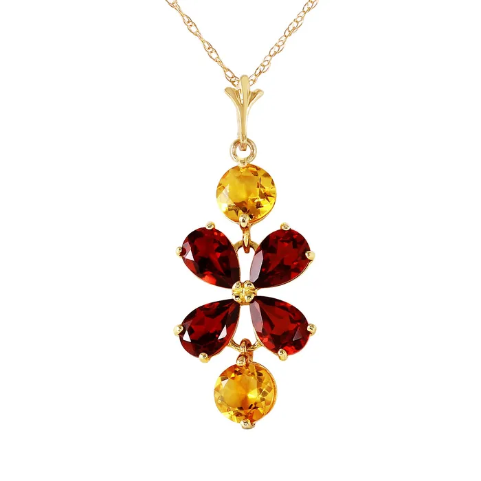315 CTW 14K Solid Gold Felicita Garnet Citrine Necklace MayaMila Necklaces 315 CTW 14K Solid Gold Felicita Garnet Citrine Necklace MayaMila Necklaces