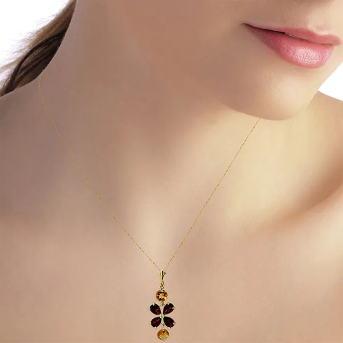 315 CTW 14K Solid Gold Felicita Garnet Citrine Necklace MayaMila Necklaces 315 CTW 14K Solid Gold Felicita Garnet Citrine Necklace MayaMila Necklaces