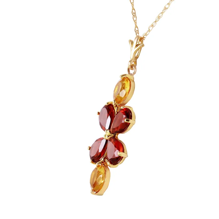 315 CTW 14K Solid Gold Felicita Garnet Citrine Necklace MayaMila Necklaces 315 CTW 14K Solid Gold Felicita Garnet Citrine Necklace MayaMila Necklaces