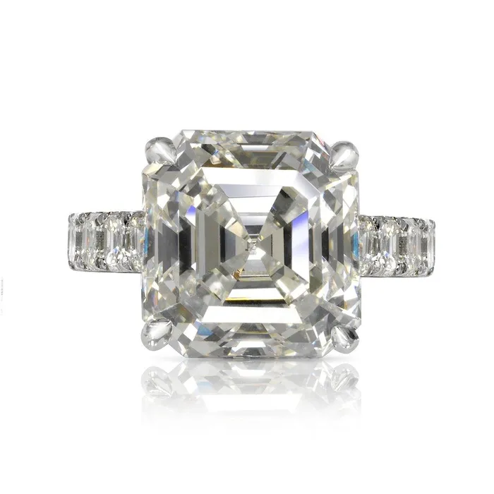 50ct Asscher Cut Sterling Silver Engagement Ring Shineofidamond Rings 50ct Asscher Cut Sterling Silver Engagement Ring Shineofidamond Rings