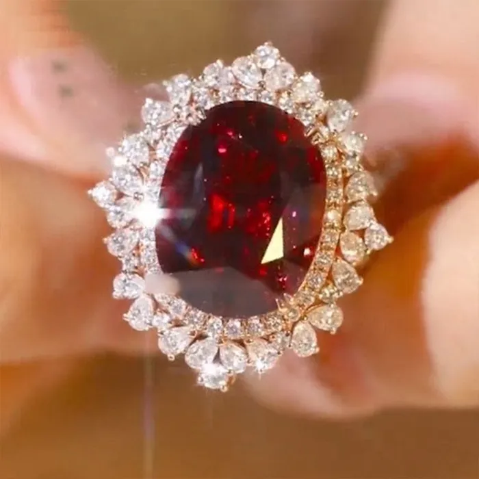 70ct Vintage Cluster Ruby Oval Cut Sterling Silver Engagement Ring Shineofdiamond Rings 70ct Vintage Cluster Ruby Oval Cut Sterling Silver Engagement Ring Shineofdiamond Rings