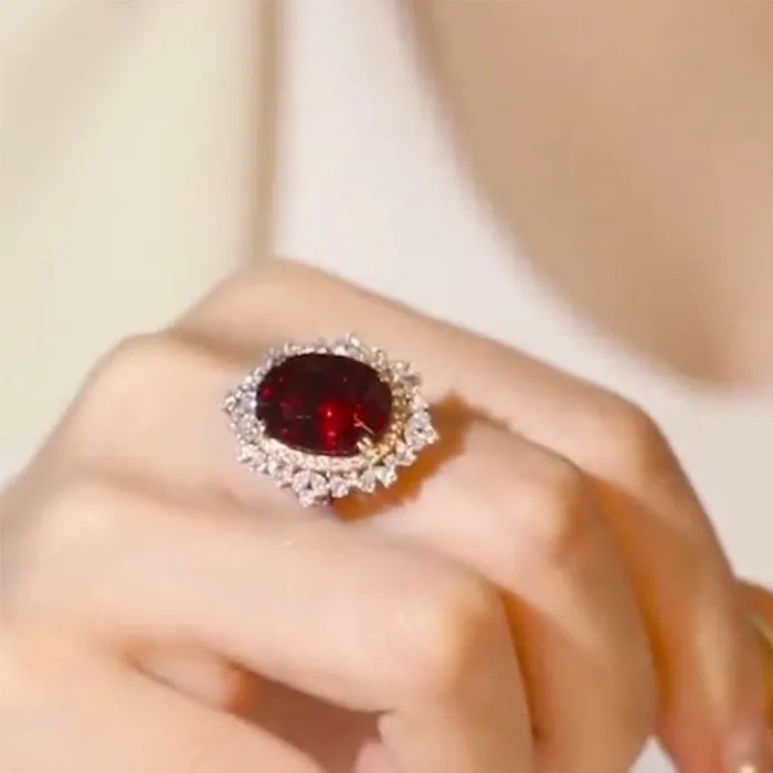 70ct Vintage Cluster Ruby Oval Cut Sterling Silver Engagement Ring Shineofdiamond Rings 70ct Vintage Cluster Ruby Oval Cut Sterling Silver Engagement Ring Shineofdiamond Rings