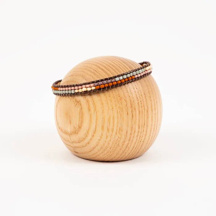 Altiplano Bracelets Layered Stripes Bead Leather Bracelet Deep Pop Altiplano Bracelets Layered Stripes Bead Leather Bracelet Deep Pop