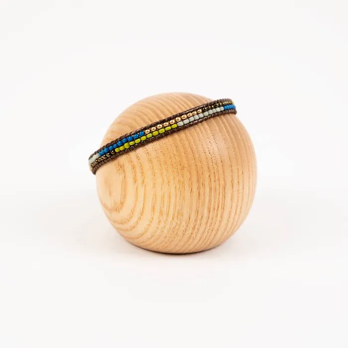 Altiplano Bracelets Layered Stripes Bead Leather Bracelet Deep Pop Altiplano Bracelets Layered Stripes Bead Leather Bracelet Deep Pop