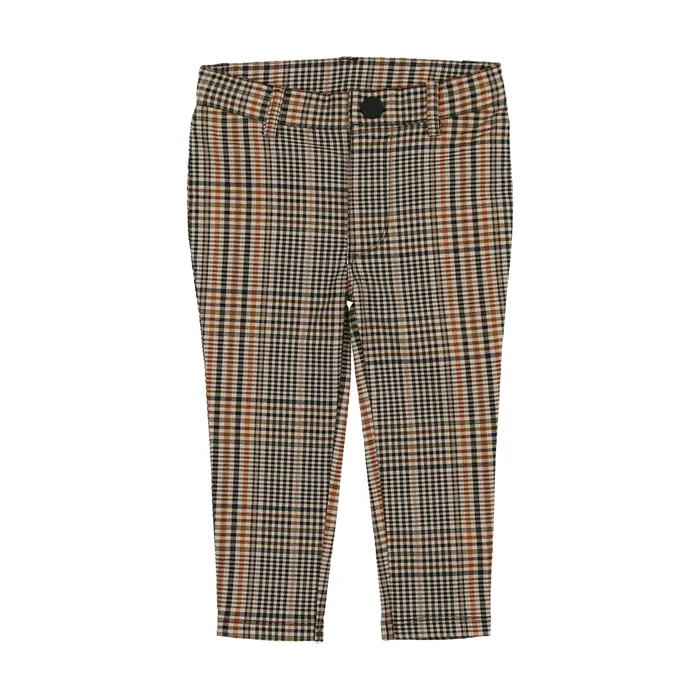 Analogie Analogie Printed Pants NavyEcru Plaid Earrings