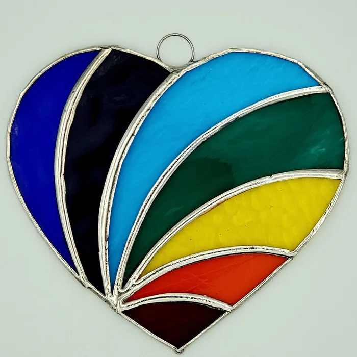 Avalon Trading Necklaces Rainbow Heart Stained Glass