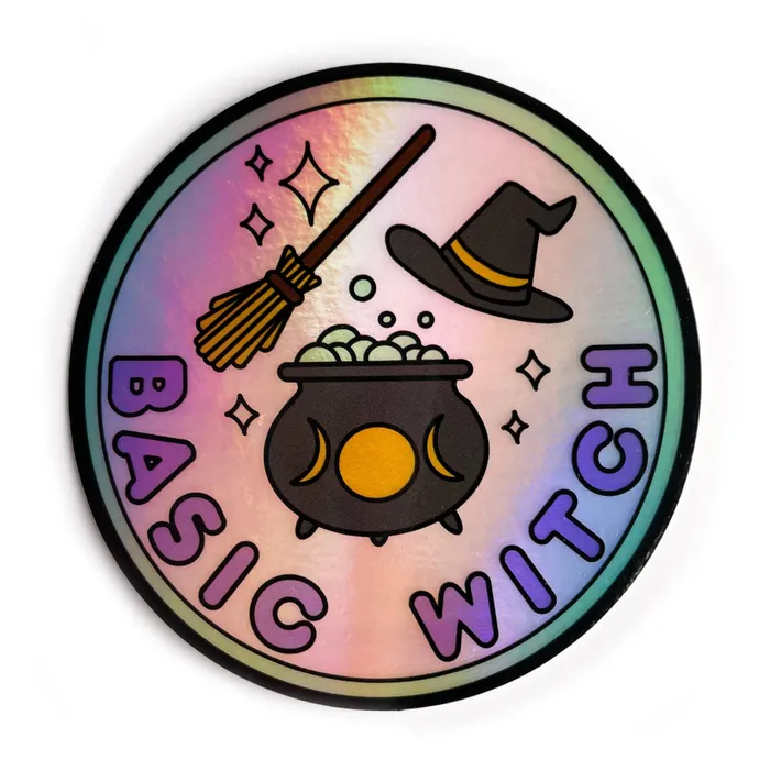 Basic Witch Holographic Sticker Kitty With A Cupcake Earrings