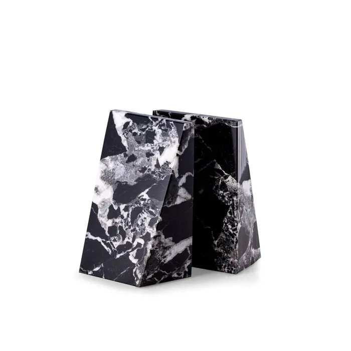 BeyBerk International Necklaces Black Marble Wedge Bookend Set
