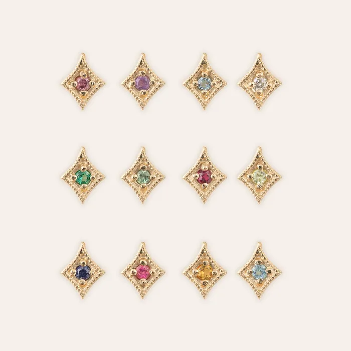 Birthstone Star Stud Earrings Envero Jewelry Earrings