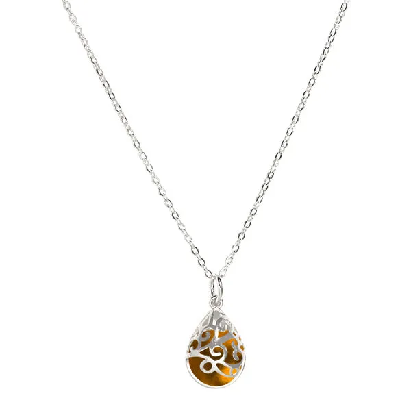 Bottled Up Designs Necklaces Filigree Teardrop Sterling Necklace